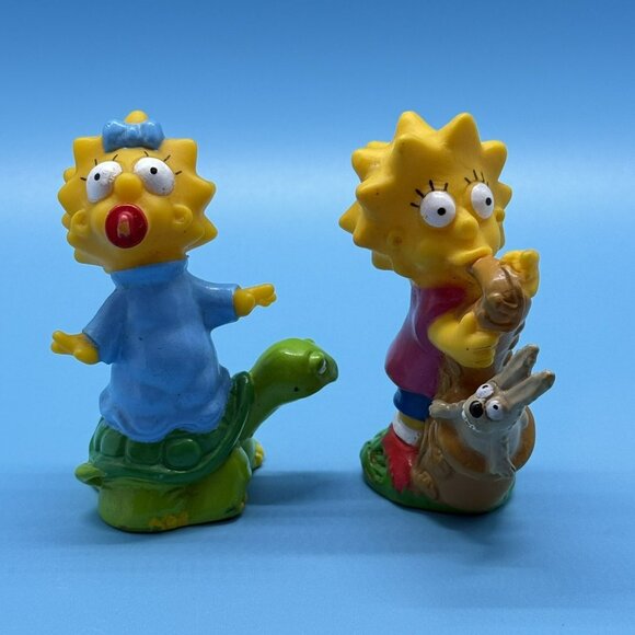 1990 Burger King The Simpsons Girl‎ Lisa Maggie Turtle Rabbit Figurine Toy - Picture 1 of 4